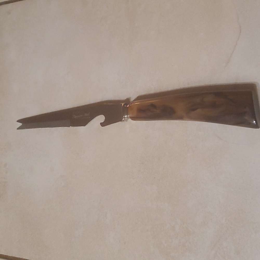 Vintage Sheffield Stainless Steel Utility Knife Brown Bakelite 9in